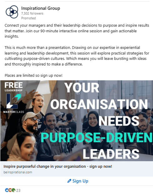 Leadership Masterclass - LI post